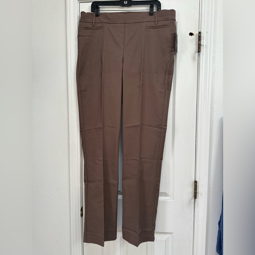 NWT Ladies Brown Straight-Leg Pants 16